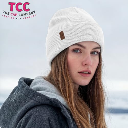 Beanie for Men Women | Cuffed Thick Soft Knitted Unisex Winter Hat Beanies Skull Cap - color: A10- White