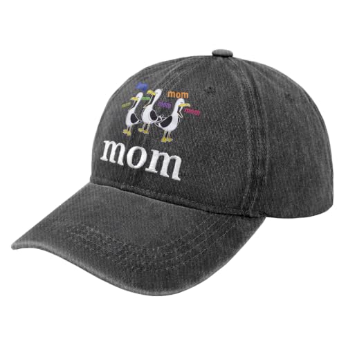Embroidered Vintage Washed Cotton Baseball Cap for Men Women Adjustable Hat - color: Mom Seagull