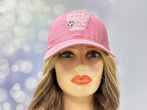 Adjustable Embroidery Hat for Men Women, Gift Baseball Cap for Adult - color: Soccer Mom (Washed Pink)