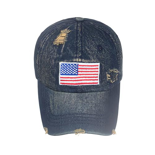 American Flag Baseball Caps Embroiderred USA Flag Patriotic Dad Hat Adjustable Trucker Hats for Men Women - color: Usa Flag Blue 3#