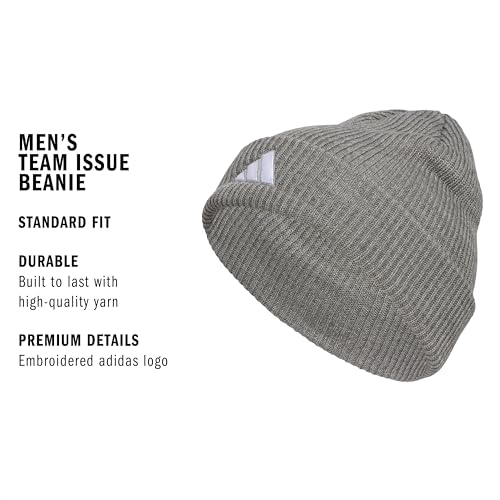 adidas Men's Team Issue Beanie - color: Heather Grey/White/2.0
