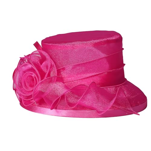 Floral Wedding Hat for Women's Tea Party Fascinators Kentucky Church Derby Hats - color: Rose