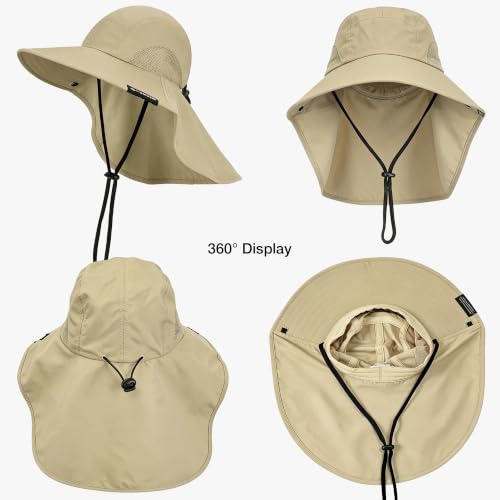 Solaris Small‑Head‑Fit Sun Hat with Neck Flap for Men & Women - color: #1 Olive, size: One Size