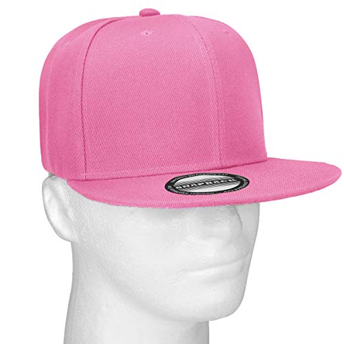 Classic Snapback Hat Cap Hip Hop Style Flat Bill Blank Solid Color Adjustable Size - color: 1pc Pink