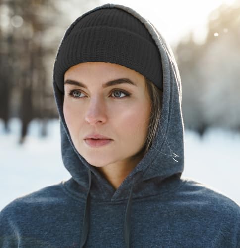 Fisherman Short Beanie Leon Roll up Trawler Classic Skullcap Hipster Beanie Warm Winter Hats Acrylic Ribbed Knit Cuff Daily - color: Dark Gray Fisherman Beanie