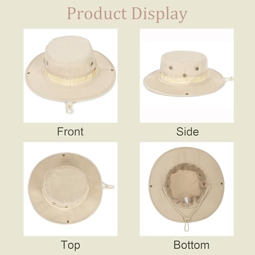 Men-Women-Fishing-Hat Sun-Protection-Safari-Cap Outdoor-Camping Bucket Hat - color: Beige