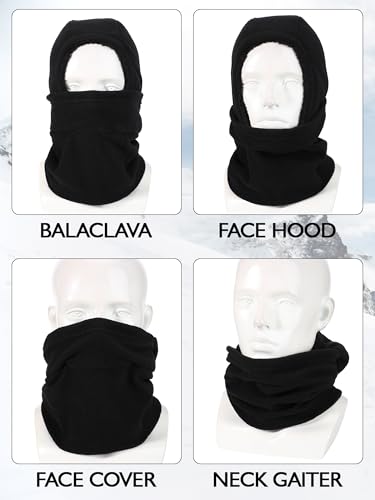 Geyoga Winter Fleece Balaclava Hat for Men Women - color: Black,military Green