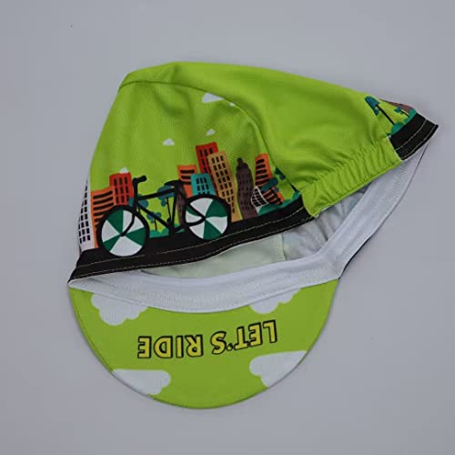 Funny Cycling Cap - Polyester Skull Cycling Hat-Under Helmet -Cartoon Cycling Helmet Liner Breathable&Sweat Uptake - color: Fuu-green