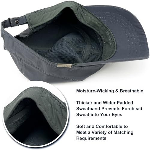 Loneshark Water Resistant Military Hat Quick Dry Cadet Cap Army Flat Top - color: Sport-logo-grey