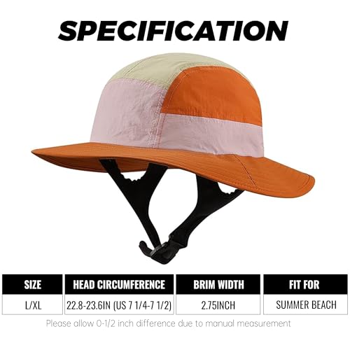 CLAPE Surf Bucket Hat with Strap Waterproof Sun UPF 50+ Bucket Hat Packable Brimmed Boonie for Women Men - color: Dcl1-blue
