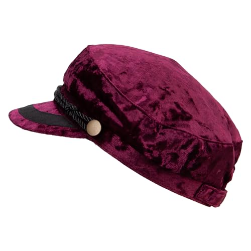Jeanne Simmons Women's Crushed Velvet Sailor Hat - color: Burgundy