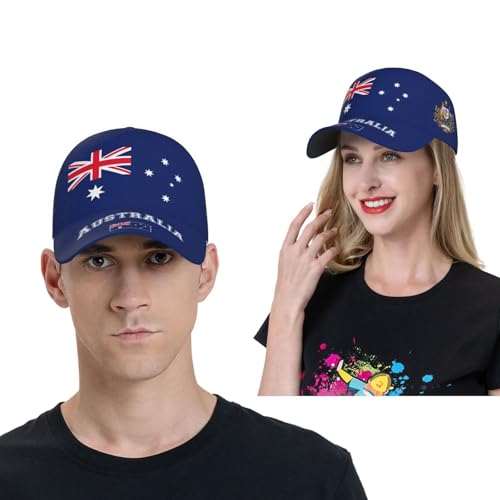 National Flags Baseball Cap for Men Women, Adjustable Trucker Hat Sun Visor Caps, Outdoor Dad Cap Patriotic Hat - color: Australian Flag