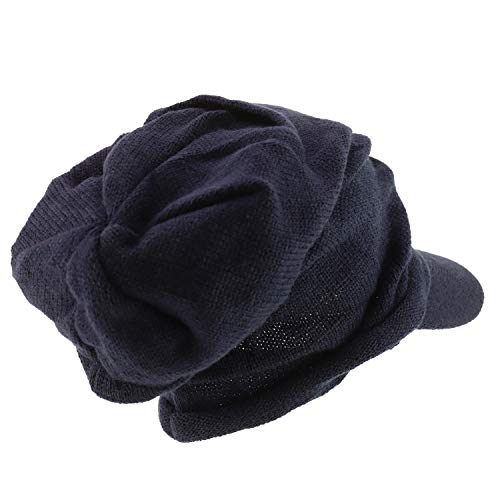 Armycrew Deep Crown Wrinkled Knit Slouch Rasta Beanie Visor - color: Navy