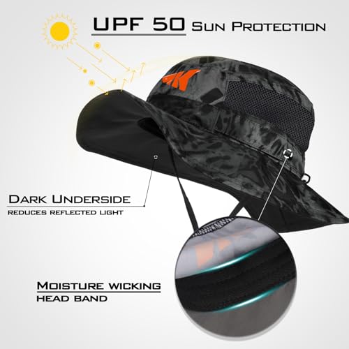 KastKing Sol Armis UPF 50 Boonie Hat for Sun Protection,Men Women - color: Blackout