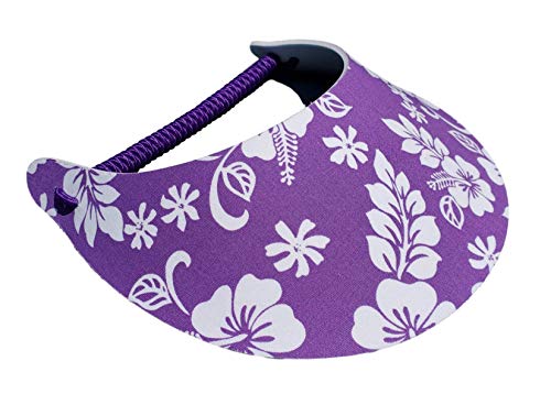 Women's Flower Design Lightweight Packable Foam Visor for Sun Protection & Outdoor Activities - color: Hawaiian 10n