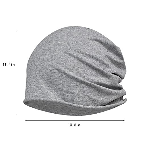 XYIYI Womens Chemo Headwear Hats Cotton Slouchy Beanie Cap Scarf - color: 2pcs Blue Grey-n