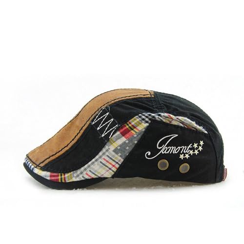 M MOACC Men Beret Hat Cotton Adjustable Newsboy Hats Cabbie Gatsby Cap Driving Flat Caps - color: Hat-t5-beige