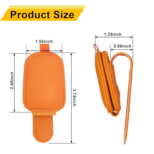 Yuoyar Magnetic Leather Sunglasses Holder for Car, 2 Packs (Orange) - color: orange