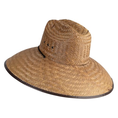 Men's Crushed Safari Straw Hat - color: Dark Brown