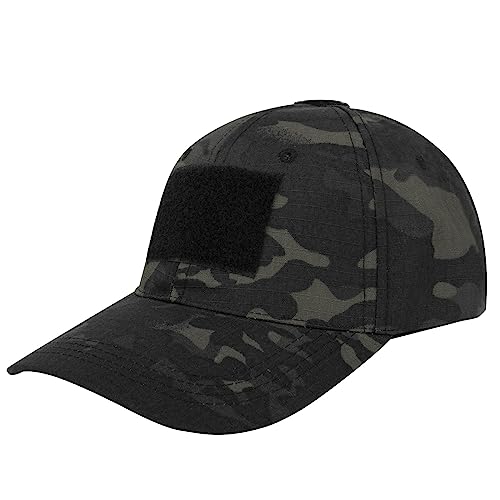TOPTIE Tactical Baseball Cap with 3 Loop Patch Areas, Adjustable - color: Black Camo
