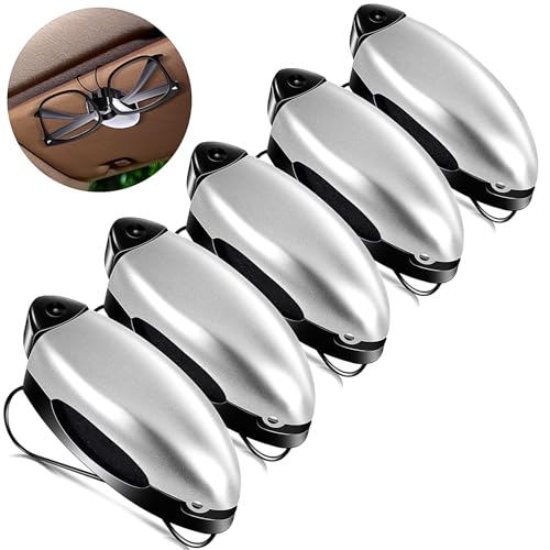 Frienda 5 Pcs Car Sun Visor Clip Sunglasses Holder,Silver - color: Silver
