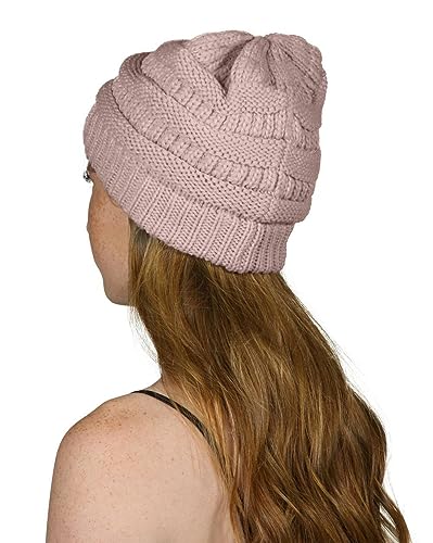 Gravity Threads Knit Soft Stretch Beanie Cap - color: India Pink