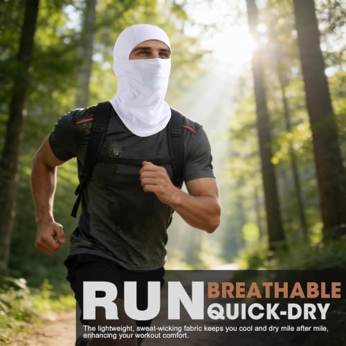 WTACTFUL Breathable Balaclava Face Mask Men, Summer UPF 50+ Sun Protection - color: Black+white