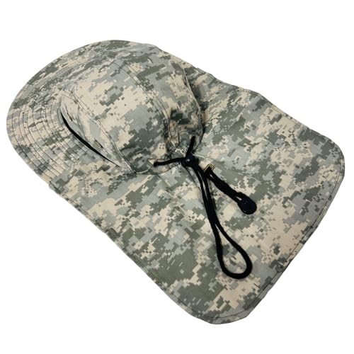 Packable and Adjustable Mesh Boonie Sun Hat with Neck Flap - color: Universal Digital Camo