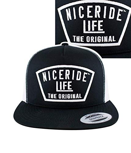 Grinder Embroidered Classic Snapback Trucker Baseball Hat - color: Black