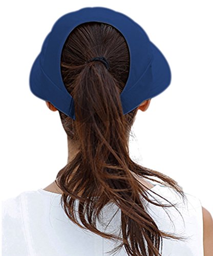 Sun Hats for Women Wide Brim UV Protection Sun Hat Summer Beach Packable Visor - color: Navy