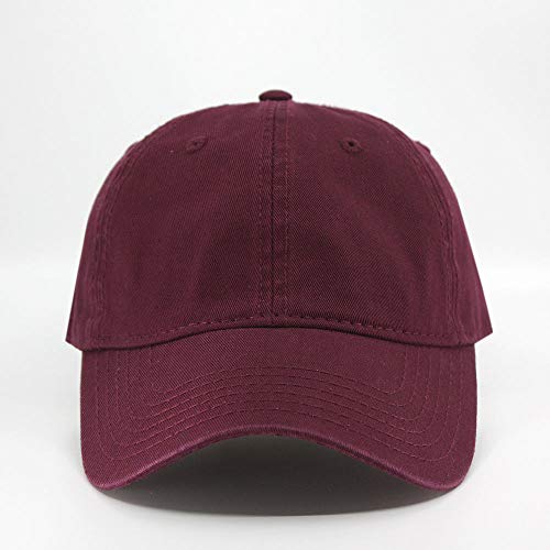 Classic Blank Dad Hat Cotton Adjustable Strap Baseball Cap - color: Maroon