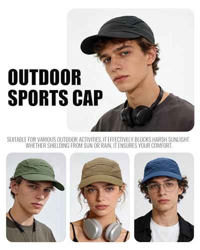 Croogo 5 Panel Running Hat Quick Dry Baseball Cap Sun UV Sports Outdoor Cap - color: Gd50-green