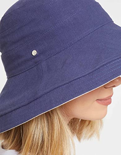 Solbari Women's Holiday Sun Hat UPF 50+ - color: Navy/Beige, size: Small-Medium