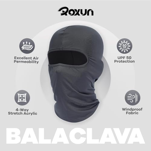 ROXUN Balaclava Ski Mask, 2 Pack Summer Motorcycle UV Protection Shiesty - color: Black+purple