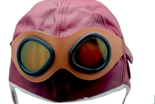Pilot Aviator Fleece Warm Hat Cap with Earmuffs for Kids Toddlers Wine Red