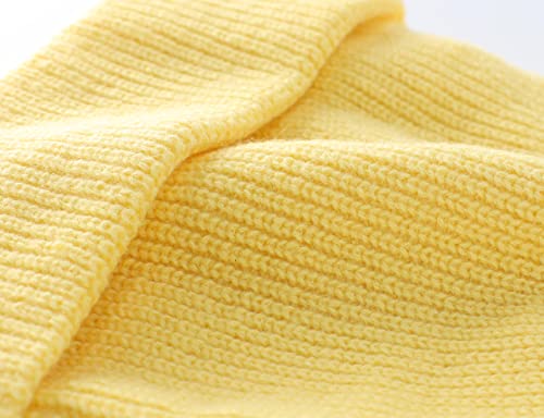 Connectyle Classic Double Layer Knit Beanie Hat Warm Thick Acrylic Winter Hats Daily Cuffed Beanies Watch Hat for Men Women - color: Light Yellow