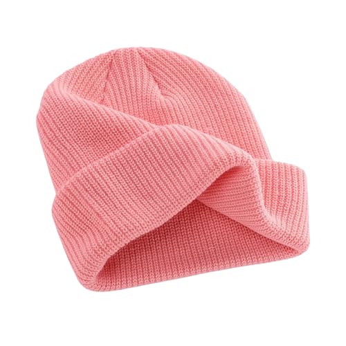Trawler Beanie Winter Hats Fisherman Beanie for Men Women Knit Cuff Unisex Roll Up Edge Skull Cap JILANI X Edition - color: Baby Pink