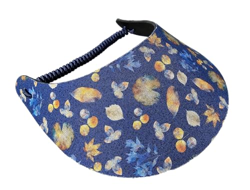 Women's Flower Design Lightweight Packable Foam Visor for Sun Protection & Outdoor Activities - color: Fall Leaves