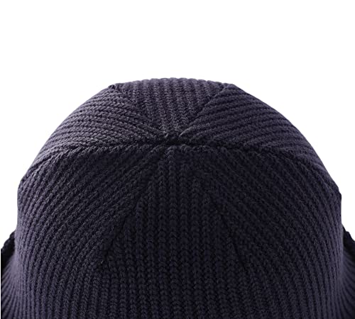 Connectyle 2 Pack Classic Cuffed Beanie Hat for Men & Women Warm Winter Knit Hat Thick Beanies Skull Cap Acrylic Watch Cap - color: Black+navy Blue