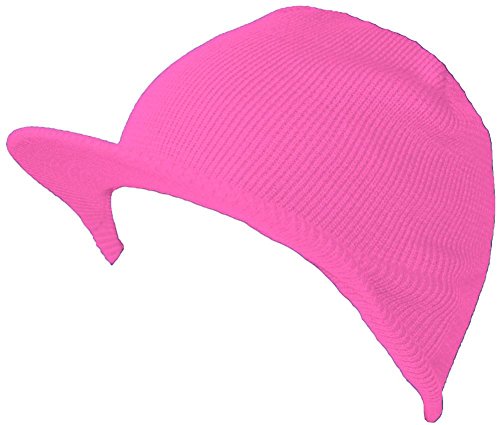 TOP HEADWEAR Winter Cuffless Beanie Visor - color: Hot Pink