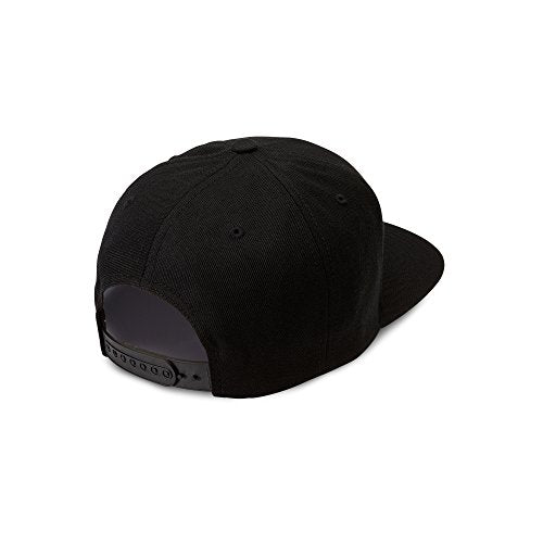 Volcom Men's Quarter Twill Snapback Hat – 6-Panel Adjustable Cap with Stone Logo Patch - color: Black