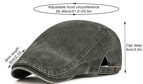 Men Newsboy Cap Flat Ivy Gatsby Caps Irish Cabbie Driving Hat - color: Dark Green