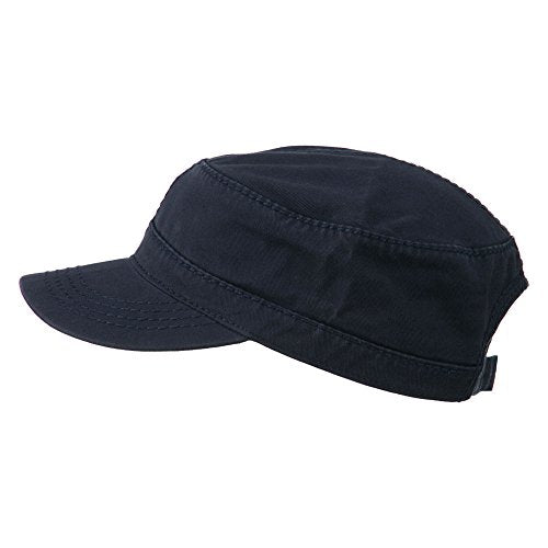 Garment Washed Adjustable Army Cap - color: Navy Osfm