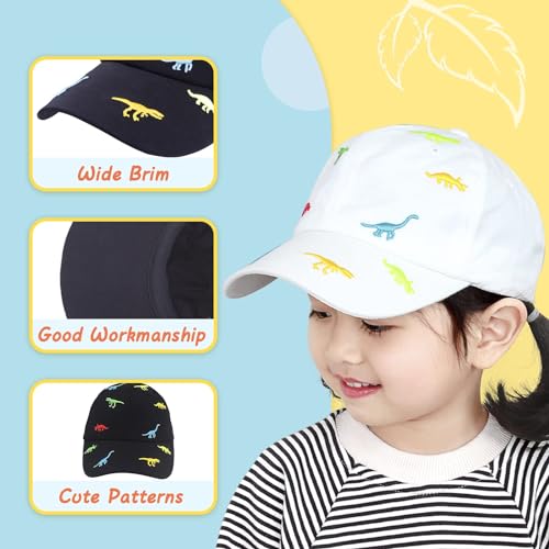 BAVST Boy Baseball Cap for Baby Toddler Girls Summer Cap Sun Protection Dinosaur Kids Trucker Hats for 1-3Years Old - color: Z-black+pink