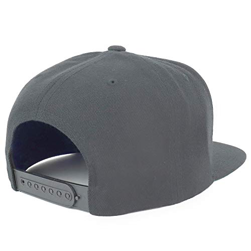 Armycrew Oversize XXL White Diamond Embroidered Structured Flatbill Snapback Cap - Charcoal - 2XL