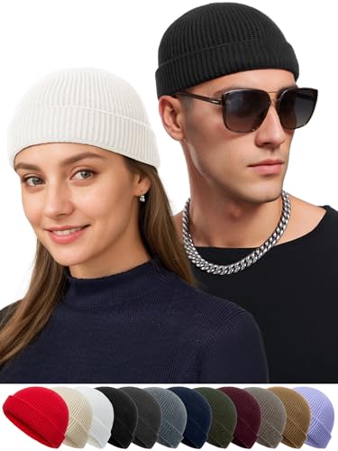 vidsel Thin Wool Fisherman Beanie Hat for Men Women Fall Winter Fashion Cap - color: 1-white