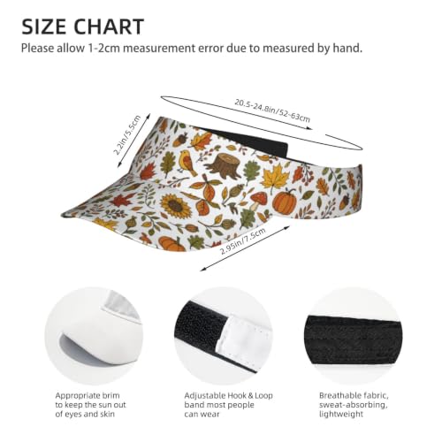 Visors for Women Men, Adjustable Sports Sun Visor Hats Outdoor Tennis Golf Running - color: Autumn Harvest