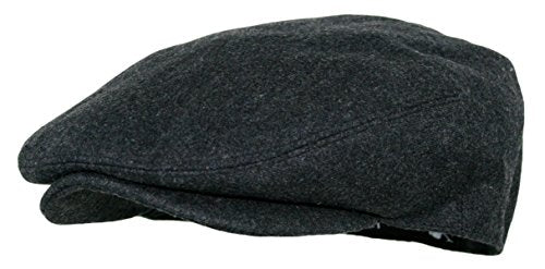 EPOCH Men's Herringbone Wool Tweed Newsboy Ivy Cabbie Driving Cap - color: 1581-charcoal, size: Medium