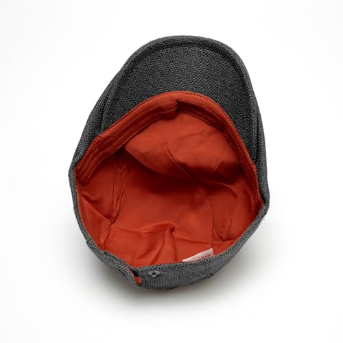 meioro Men's Faux Linen Newsboy Cap Adjustable Woven Texture Flat Cap Gatsby Hat Cabbie Ivy Newsboy Hats Driving Fishing Hat - color: Black