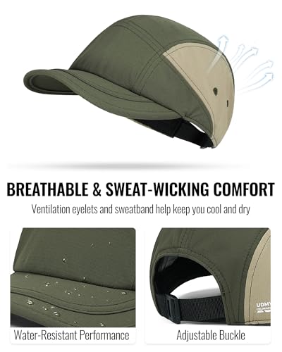 CLAPE 5 Panel Short Brim Cap, Low Profile Outdoor Camp Hat - color: Bs26sb11-beige&gray